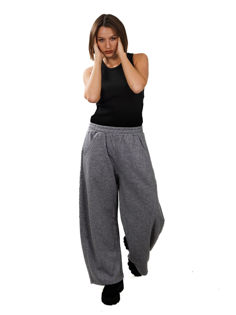 Initials wide leg sweatpants - charcoal grey