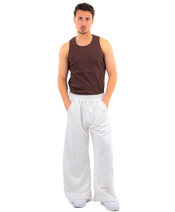 Initials wide leg sweatpants - White
