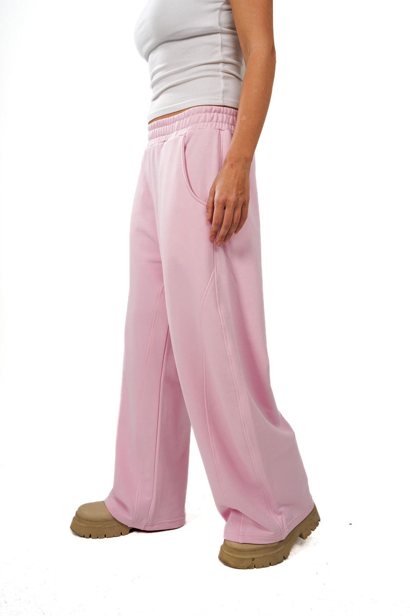 Initials wide leg sweatpants- Pink