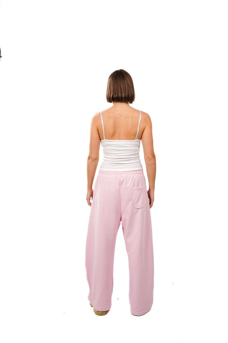 Initials wide leg sweatpants- Pink