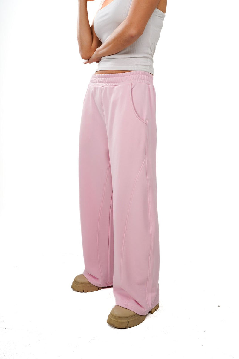 Initials wide leg sweatpants- Pink