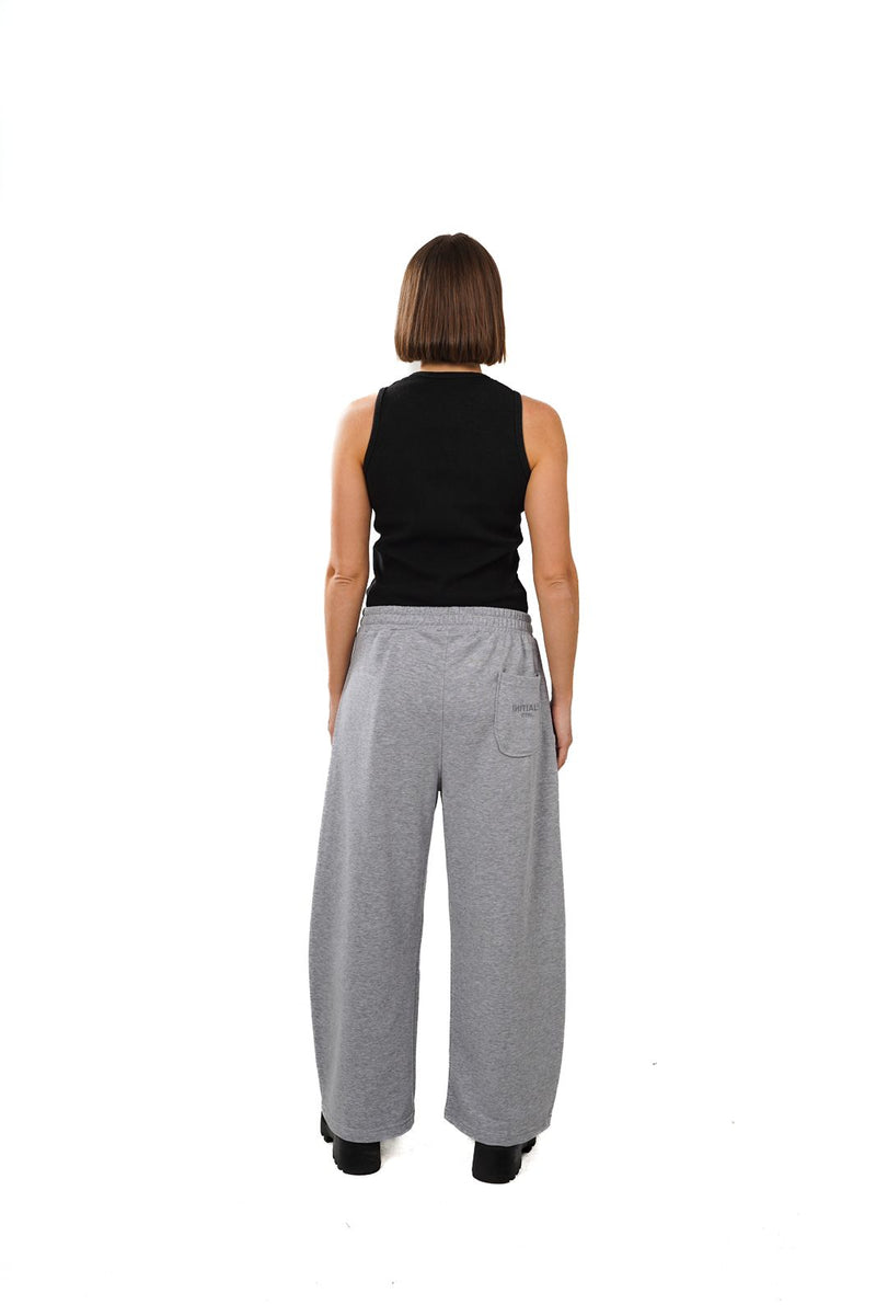 Initials wide leg sweatpants- Grey